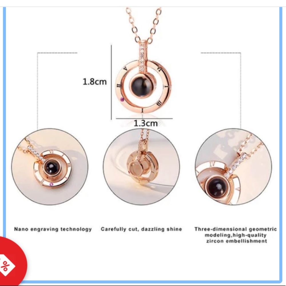 I Love You Gift Circle Stone Necklace - Picture 4 of 12